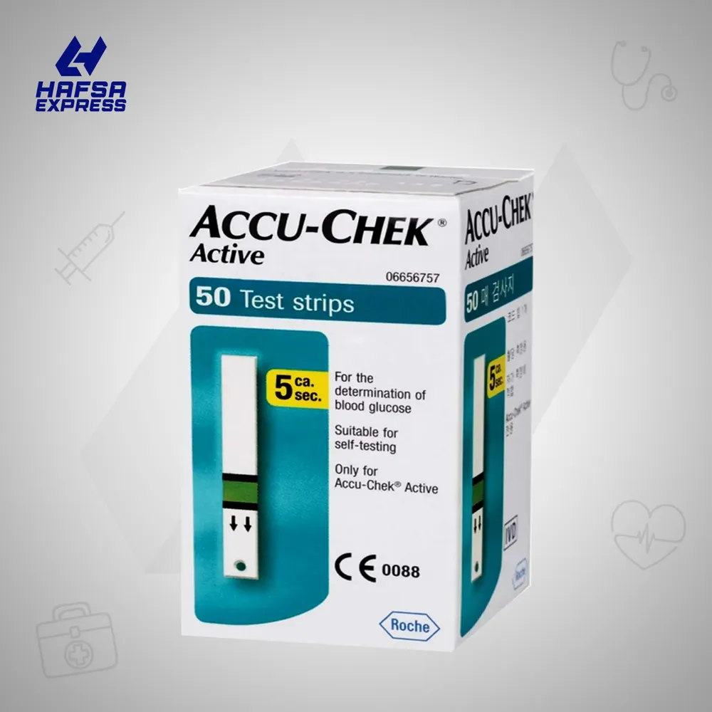 Accu Chek ACTIVE, Blood Glucose Test Strips (50 Strips)-image